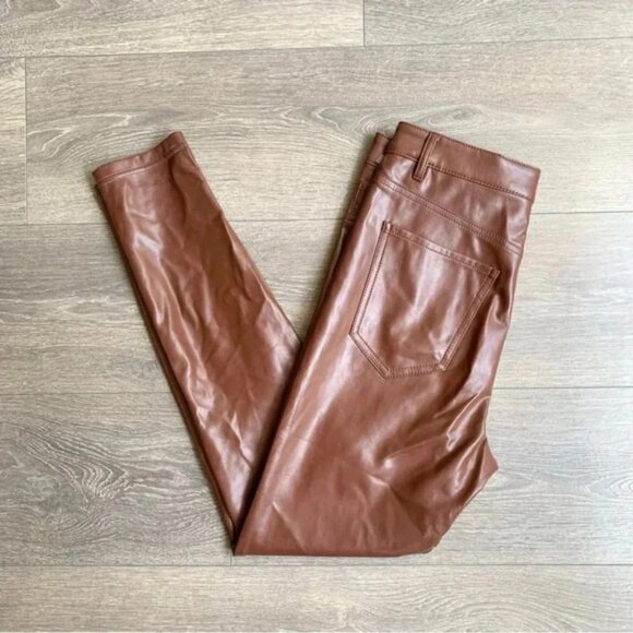 Aritzia Wilfred Free Charm Pant High waisted Vegan Leather legging Skinny ankle - Picture 2 of 13